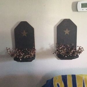 Primitive wood sconces